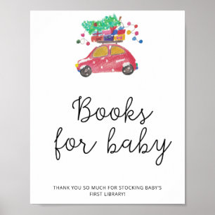 Vattenfärgsbil bokar för baby poster