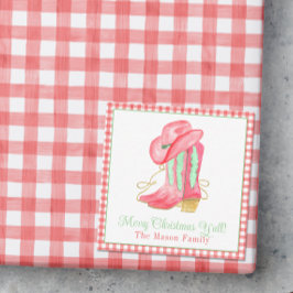 Vattenfärgsbild Jul Boots Monogram Vapensköld Phot Anteckningskort