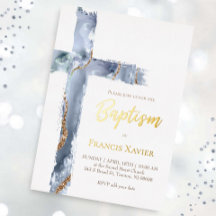 vattenfärgsblå agate kor Baptism
