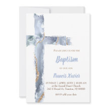 vattenfärgsblå agate kor Baptism