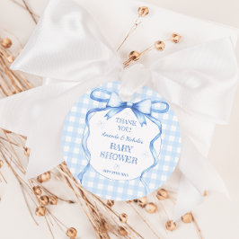 Vattenfärgsblå Bow Blue Pojke Shower Tack Gåvor Etiketter