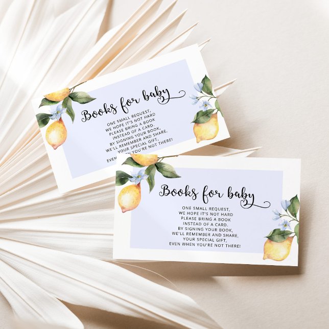 Vattenfärgsblå citron bokar för baby biljett tilläggskort (Skapare uppladdad)