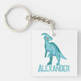 Vattenfärgsblå dinosaur med Kids Namn