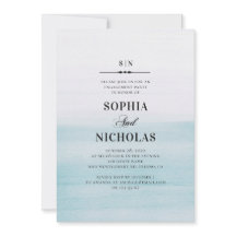 Vattenfärgsblå elegant nautisk förlovningsfest