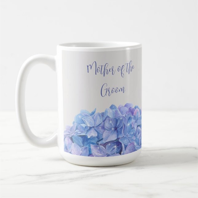 Vattenfärgsblå Hydrangea Brudens sida Kaffemugg (Vänster)