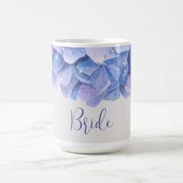 Vattenfärgsblå Hydrangea Brudens sida Kaffemugg