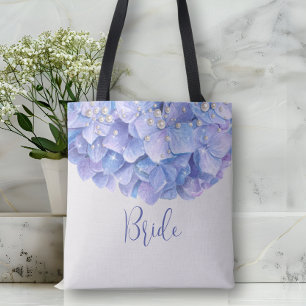 Vattenfärgsblå Hydrangea Pearl Brudens sida Tygkasse