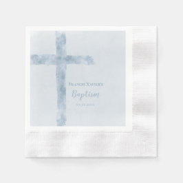 vattenfärgsblå kor-baptism pappersservett