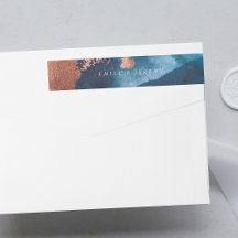 Vattenfärgsblå Moody Ro Guld Bröllop