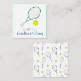 Vattenfärgsblå och Grönt tennis Gift-hölje Anteckningskort