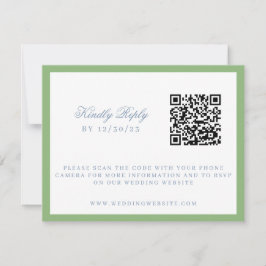 Vattenfärgsblå och vit Hydrangea Vapensköld Bröllo OSA Kort