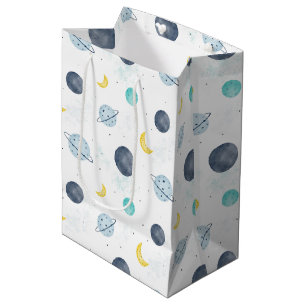 Vattenfärgsblå rymdplan Mönster