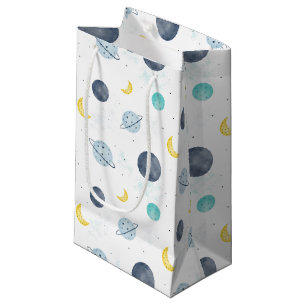 Vattenfärgsblå rymdplan Mönster