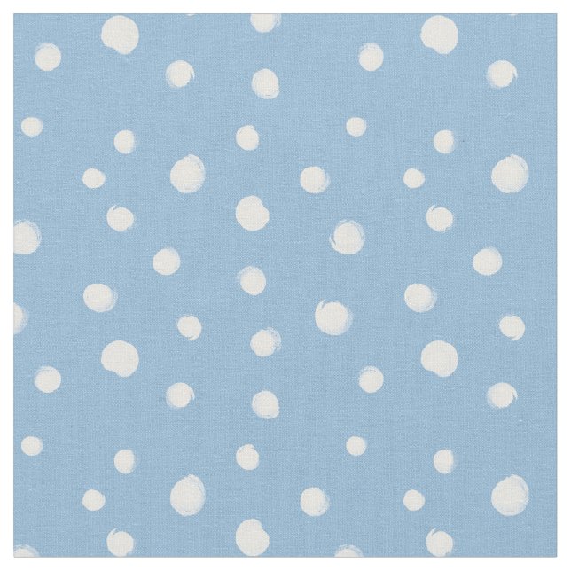 Vattenfärgsblå Snöflingor Blue Mönster Tyg (Närbild)