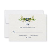 VattenfärgsBlåa blommor, akorrar, Oak Lövs OSA |