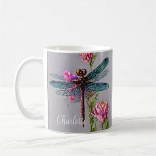 Vattenfärgsblåa Vinge Dragonfly, kaffe Mugg