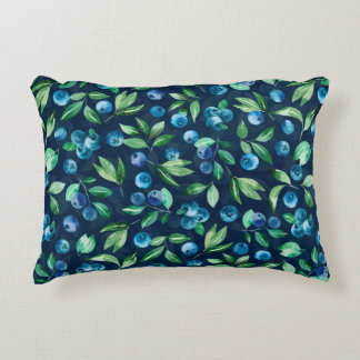 Vattenfärgsblåbär, sömlös mönster, vild berrie prydnadskudde