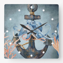 Vattenfärgsbläckfisk, bläckfisk och örnbåge