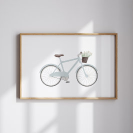 Vattenfärgsblåcykel, vintage poster