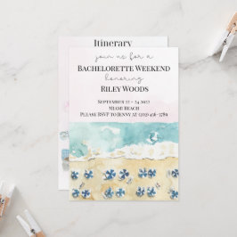 Vattenfärgsblad Bachelorette Helg inkontinerary in Inbjudningar