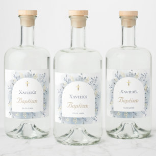 vattenfärgsblad Baptism Spritflaskor Etikett