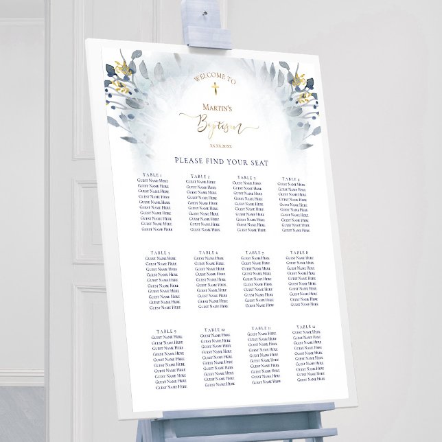 vattenfärgsblad Baptismsätesdiagram Poster (Skapare uppladdad)