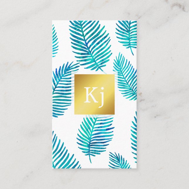 Vattenfärgsblad - Fiske w/ Guld Visitkort (Framsida)