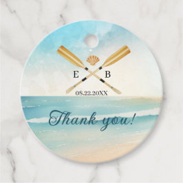 Vattenfärgsblad Oars Bröllop Gåvor Etiketter