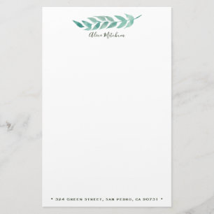 Vattenfärgsblad ⎢ Personlig Stationeri Brevpapper