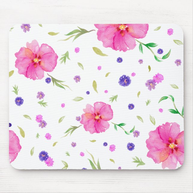 Vattenfärgsbläddringspets - Blommigt av Elegant Musmatta (Framsidan)