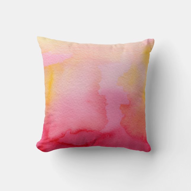 Vattenfärgsblandningar för Rosa och Orange Kudde (Framsida)