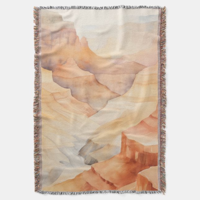 Vattenfärgsblanket Canyon Throw Blanket Filt (Framsidan Vertikal)
