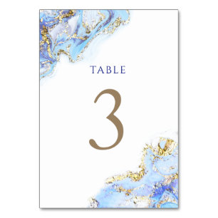 vattenfärgsblått bläck Bordsnummer 3