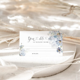 Vattenfärgsblått blommigt Nattidéer. Datum burk Tilläggskort