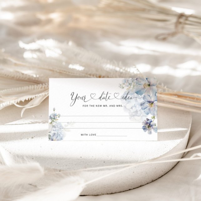 Vattenfärgsblått blommigt Nattidéer. Datum burk Tilläggskort (Skapare uppladdad)