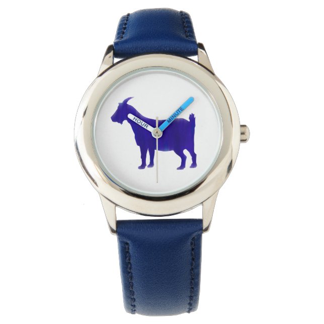 Vattenfärgsblått Goat Watch Armbandsur (Framsida)