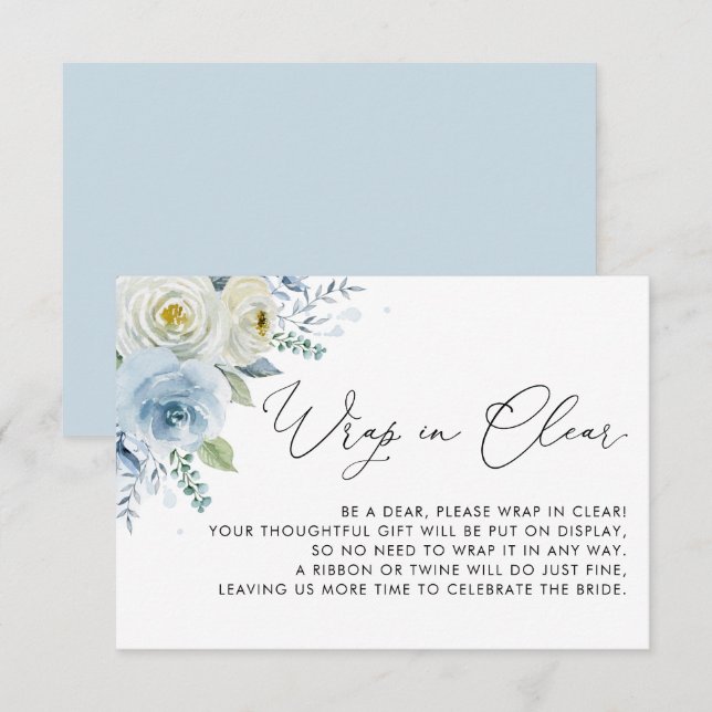 Vattenfärgsblått och ivorianskt Ro i klartext Tilläggskort (Fram/baksida)