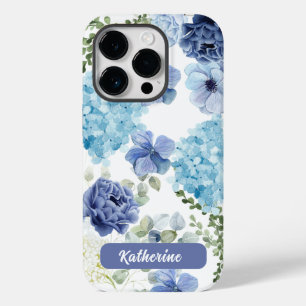 Vattenfärgsblått vattenblått blommigt snyggt