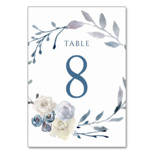 vattenfärgsblåvitling blommigt Bordsnummer 8