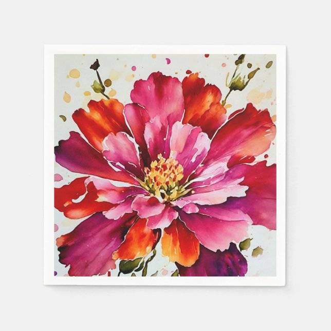 Vattenfärgsblöjor av magenta med ljussken pappersservett (Framsidan)