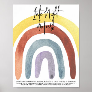 Vattenfärgsblöjor Boho Rainbow Late Nattblöjor Pos Poster