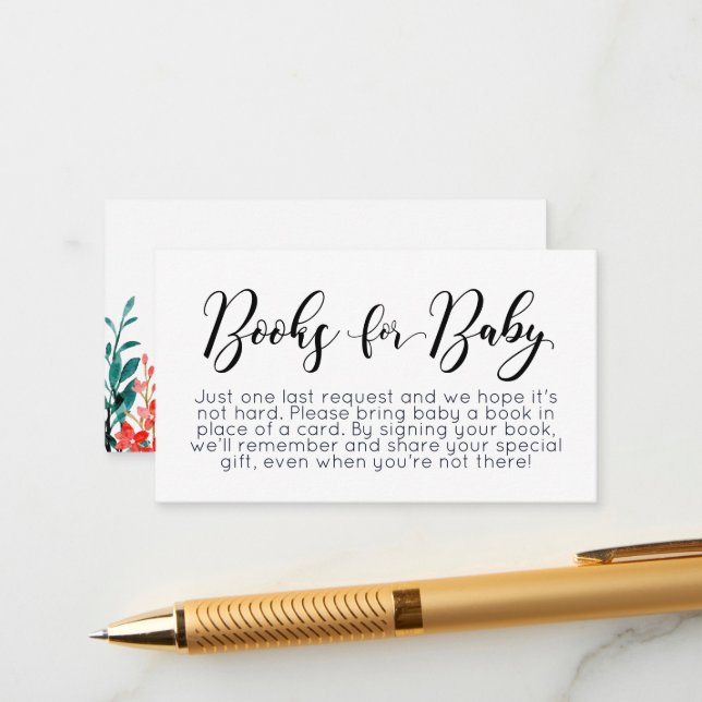 Vattenfärgsblomma Bokar för Baby-hölje Tilläggskort (Fram/Back In Situ)