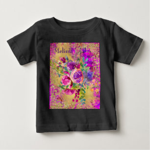 Vattenfärgsblomma Bouquet på Rosa Personlig T Shirt