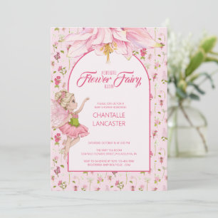 Vattenfärgsblomma Flower Fairy Baby Shower Inbjudningar