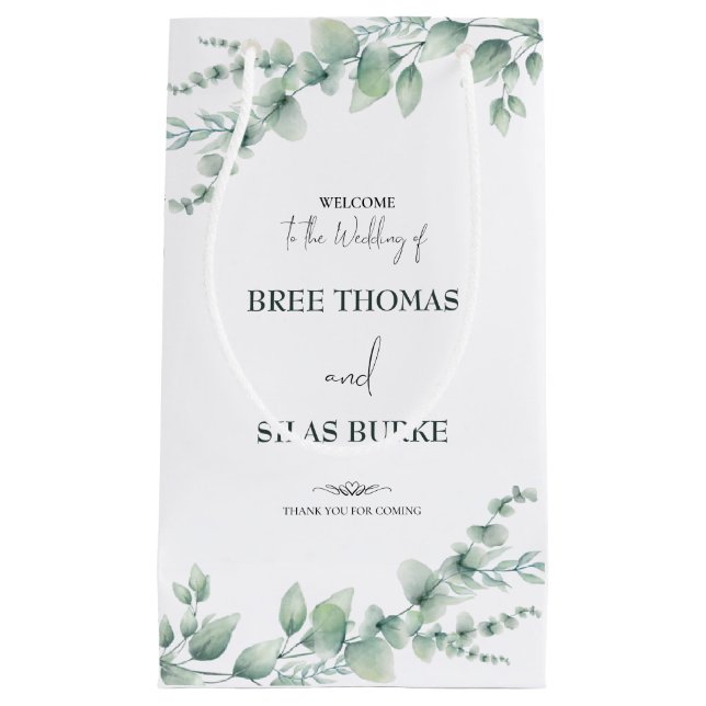 Vattenfärgsblomma - grundtråd och groom Namn Bröll (Framsidan)