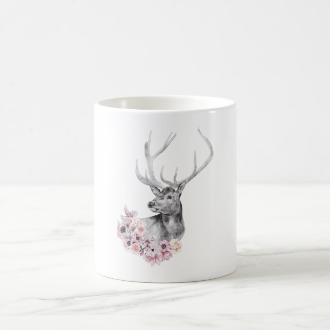 Vattenfärgsblomma, Hjort Kaffemugg (Center)