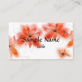 vattenfärgsblomma i visitkortsmall visitkort