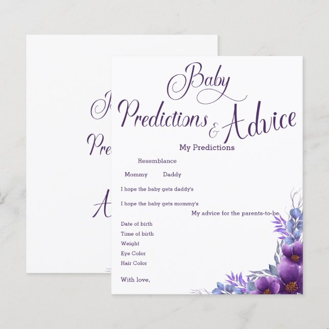 Vattenfärgsblomma Lila Blomsterbabyskor Spelfälla (Fram/baksida)