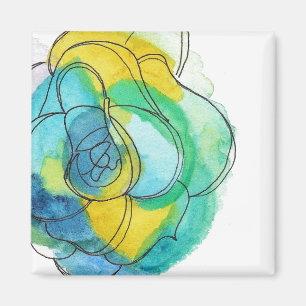 vattenfärgsblomma magnet