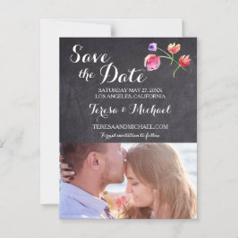 Vattenfärgsblomma Spara datum - Lodrät Magnetisk Inbjudningskort